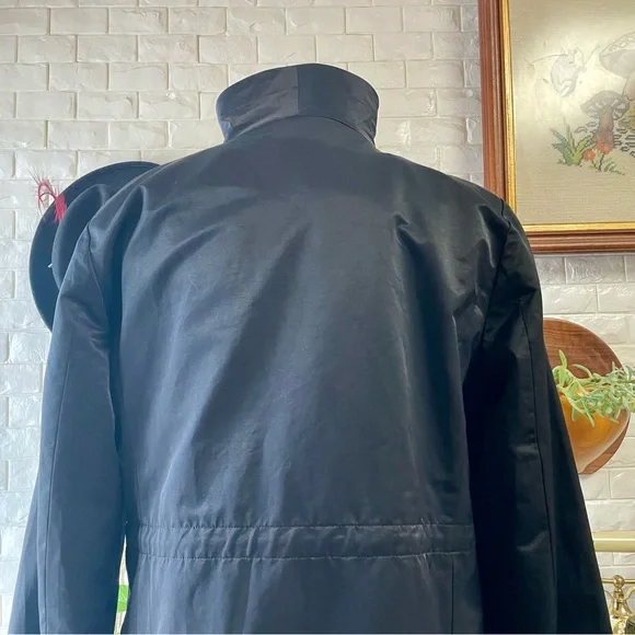 EILEEN FISHER Cotton Nylon Stand Collar Coat
Black Mid-Length Jacket Size M - Picture 9 of 16